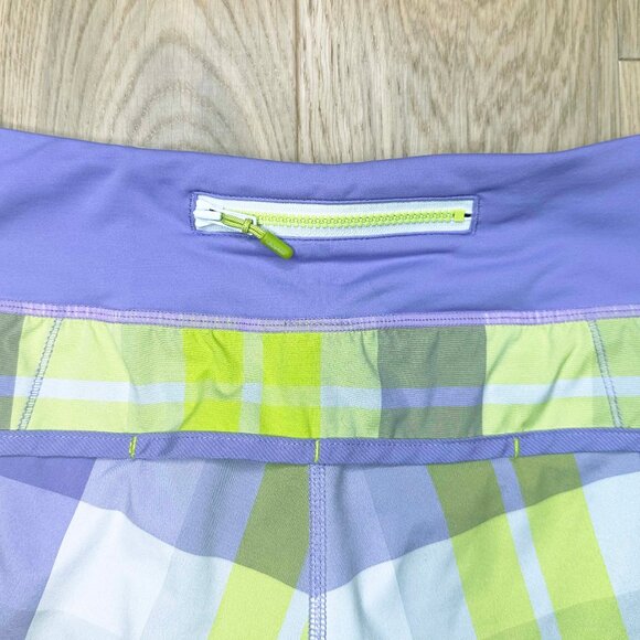 Lululemon Run Speed Short Plaid Pattern Sz6 DEFECT - Picture 10 of 16